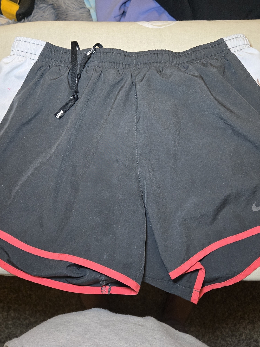 Nike Women’s Black Athletic Shorts with Pink Trim